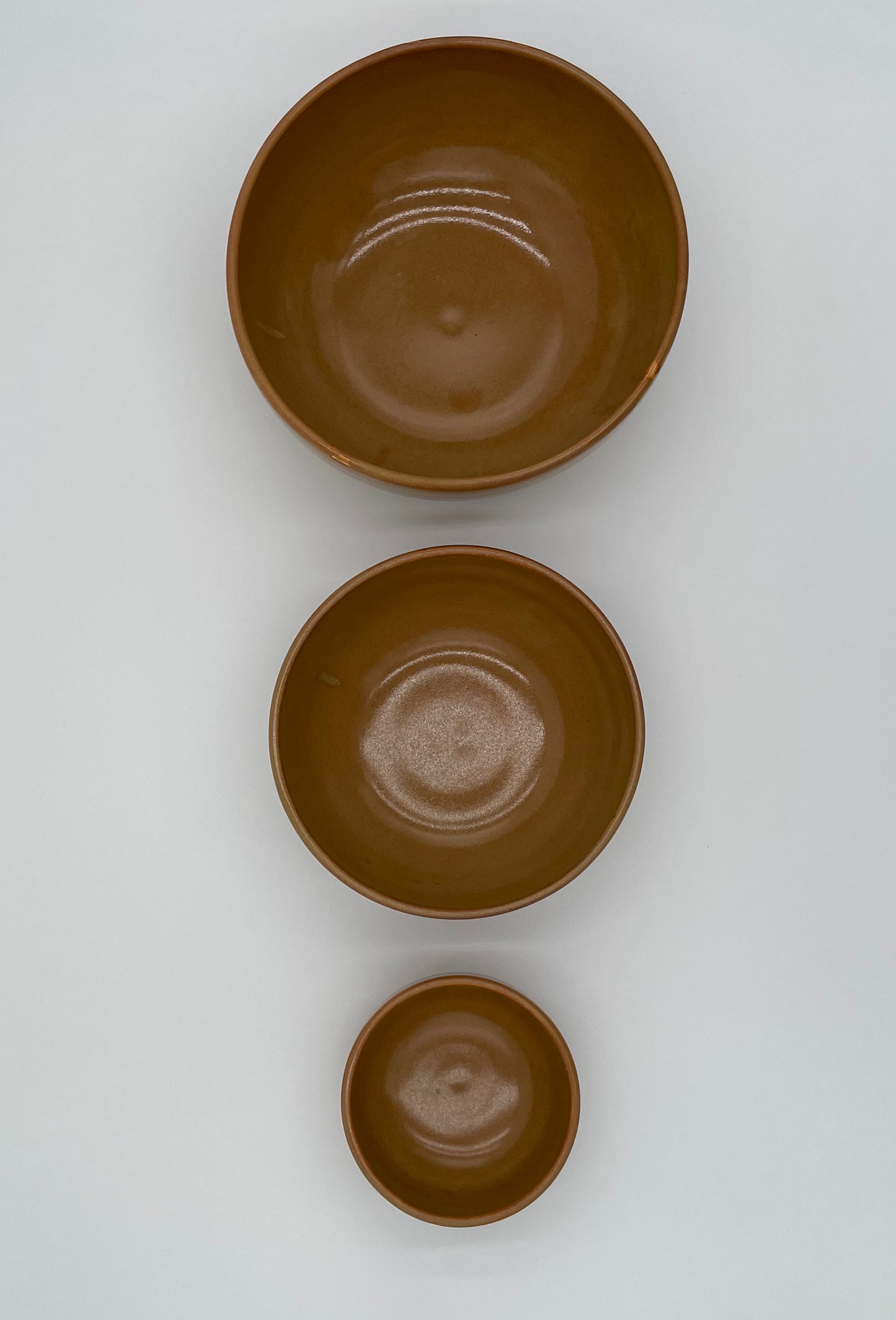 Set of 3 Brown Nesting Bowls